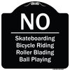 Signmission Designer Series-No-Bicycle Riding Roller Blading Ball Playing, 18" x 18", BW-1818-9832 A-DES-BW-1818-9832